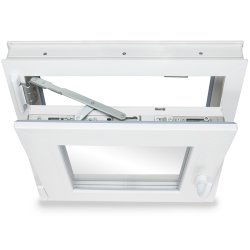 Kellerfenster Kunststoff weiß Dreh-Kipp 95x100 cm(BxH) DIN Links 3 -fach Glas Dichtung Grau