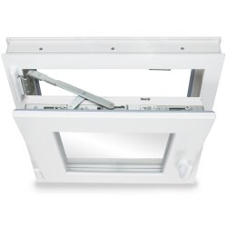 Kellerfenster Kunststoff weiß Dreh-Kipp 95x105 cm(BxH) DIN Links 3 -fach Glas Dichtung Grau