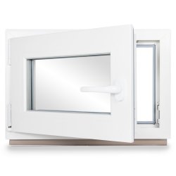 Kellerfenster Kunststoff weiß Dreh-Kipp 105x85 cm(BxH) DIN Links 3 -fach Glas Dichtung Grau