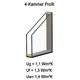 04 Kellerfenster-einbruchhemmend-einbruchs hemmend Sicherheitsglas VS-Glas 2-fach Anschlag DIN Rechts / Griff Links BxH 45x55 cm / 450x550 mm