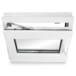 Kellerfenster Kunststoff weiß Dreh-Kipp 40x50 cm(BxH) DIN Links 3 -fach Glas Dichtung Schwarz