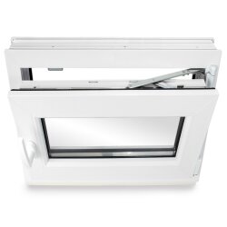 Kellerfenster Kunststoff weiß Dreh-Kipp 40x50 cm(BxH) DIN Rechts 3 -fach Glas Dichtung Schwarz