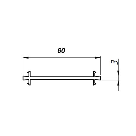 Kopplungsprofil für Profill LWS4 (Dichtung Grau)